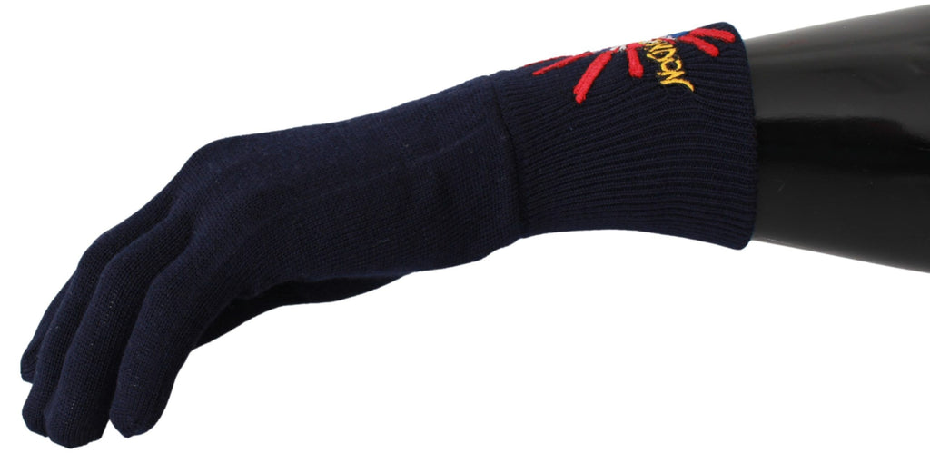 Dolce &amp; Gabbana Blue #DGLovesLondon Embroidered Wool Gloves