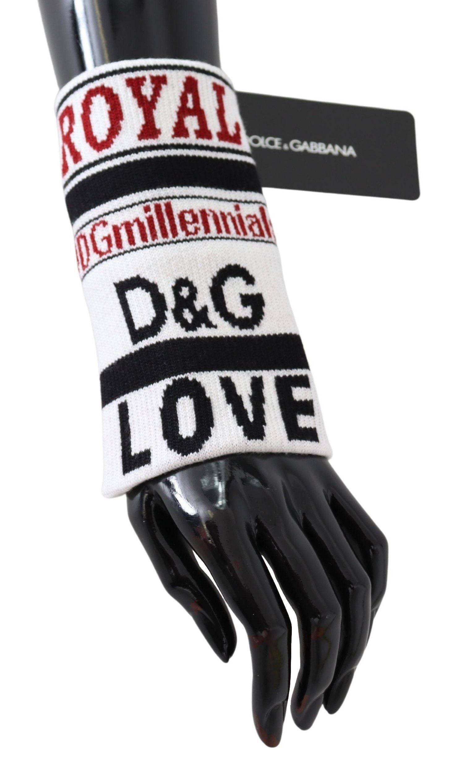 Dolce &amp; Gabbana Multicolor Wool Knit D&amp;G Love Wristband Wrap