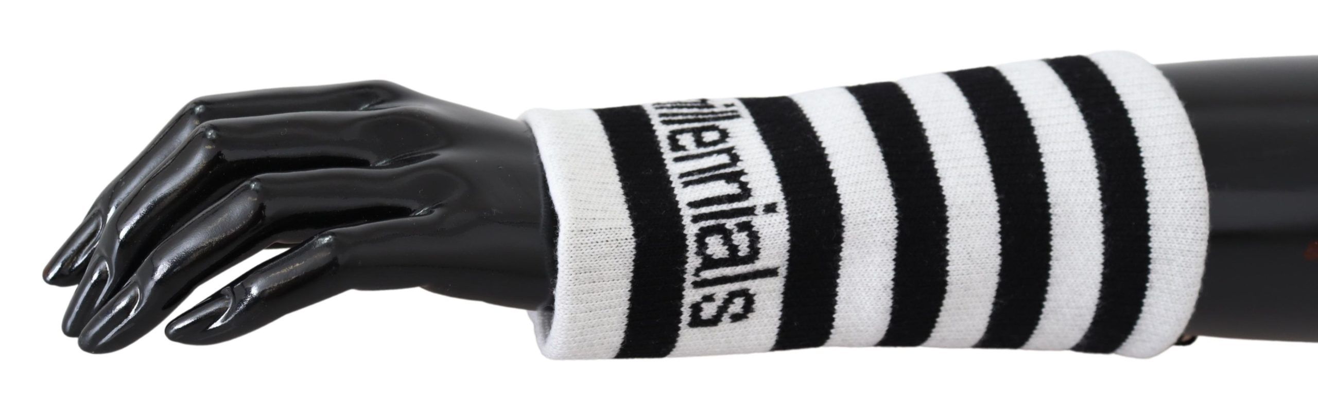 Dolce &amp; Gabbana Black White Wool DGMillennials Wristband Wrap