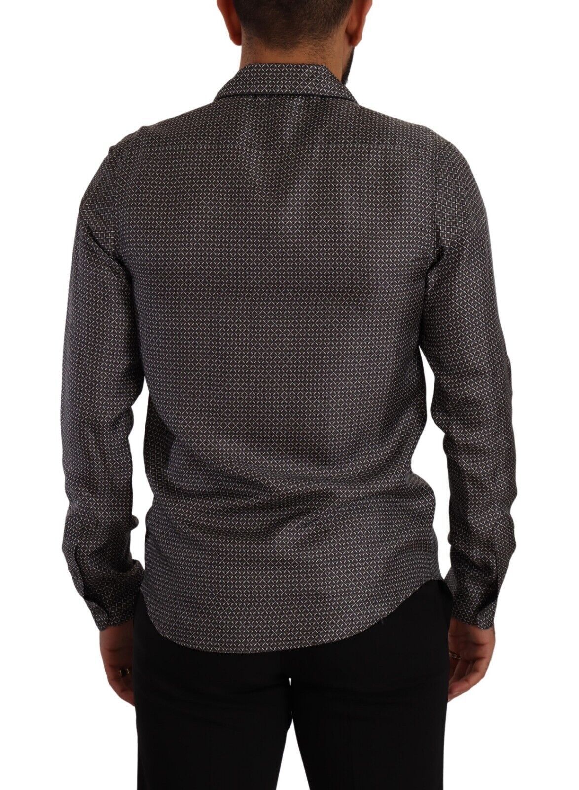 Dolce &amp; Gabbana Gray Fantasy Pattern Pajama Top Mens Shirt
