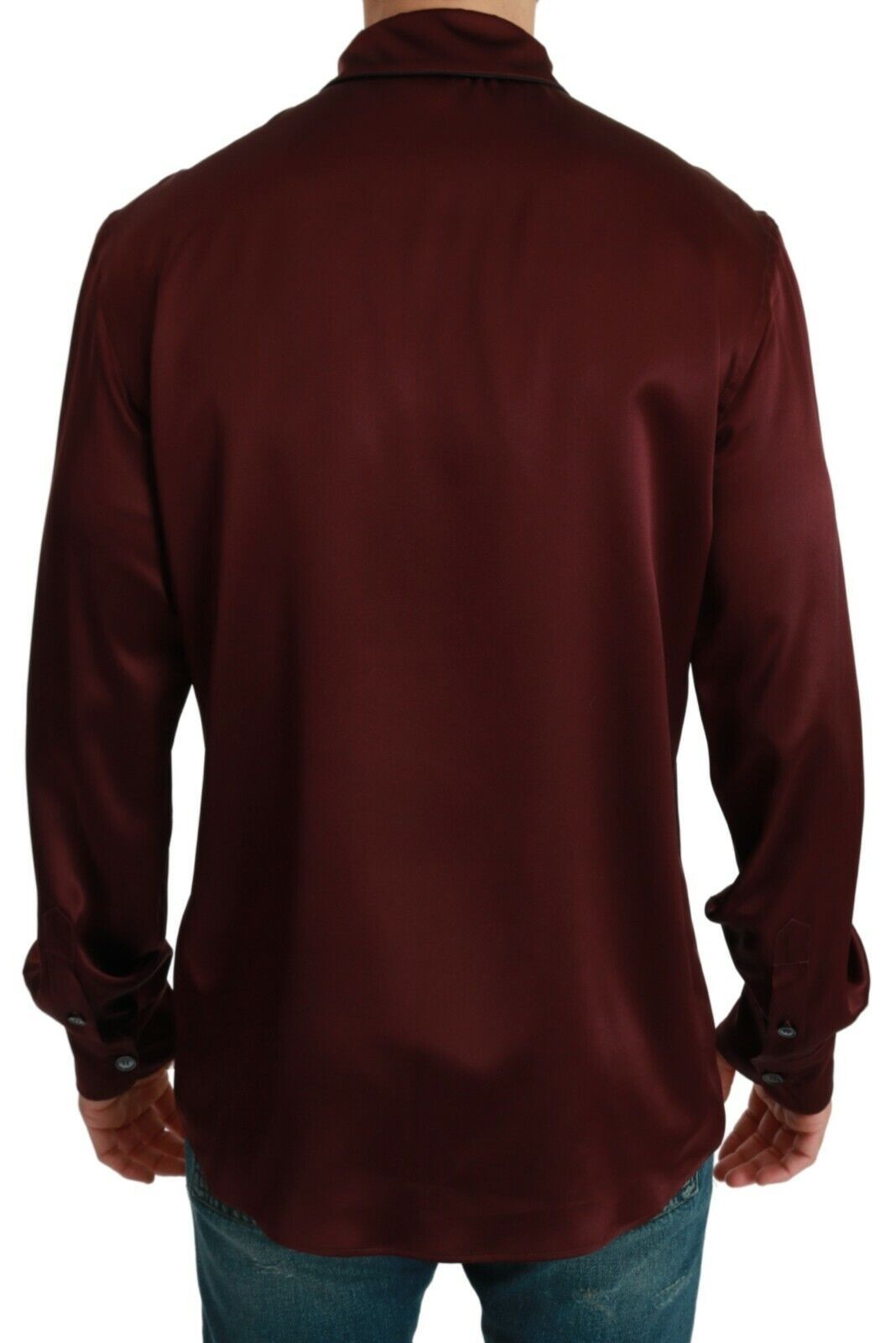 Dolce &amp; Gabbana Bordeaux Silk Pajama Casual Shirt