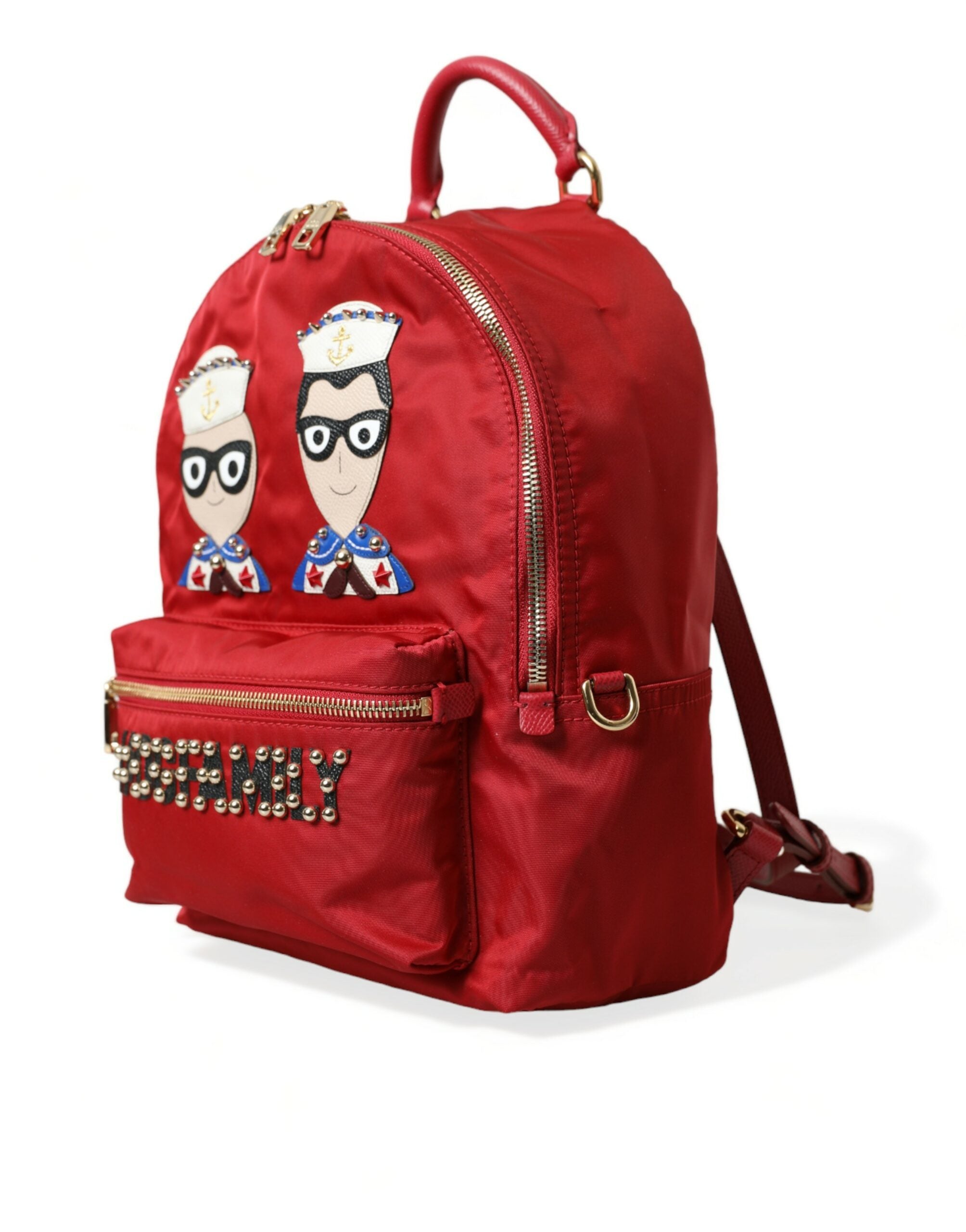 Dolce &amp; Gabbana Red #DGFAMILY Embellished Backpack VULCANO Bag