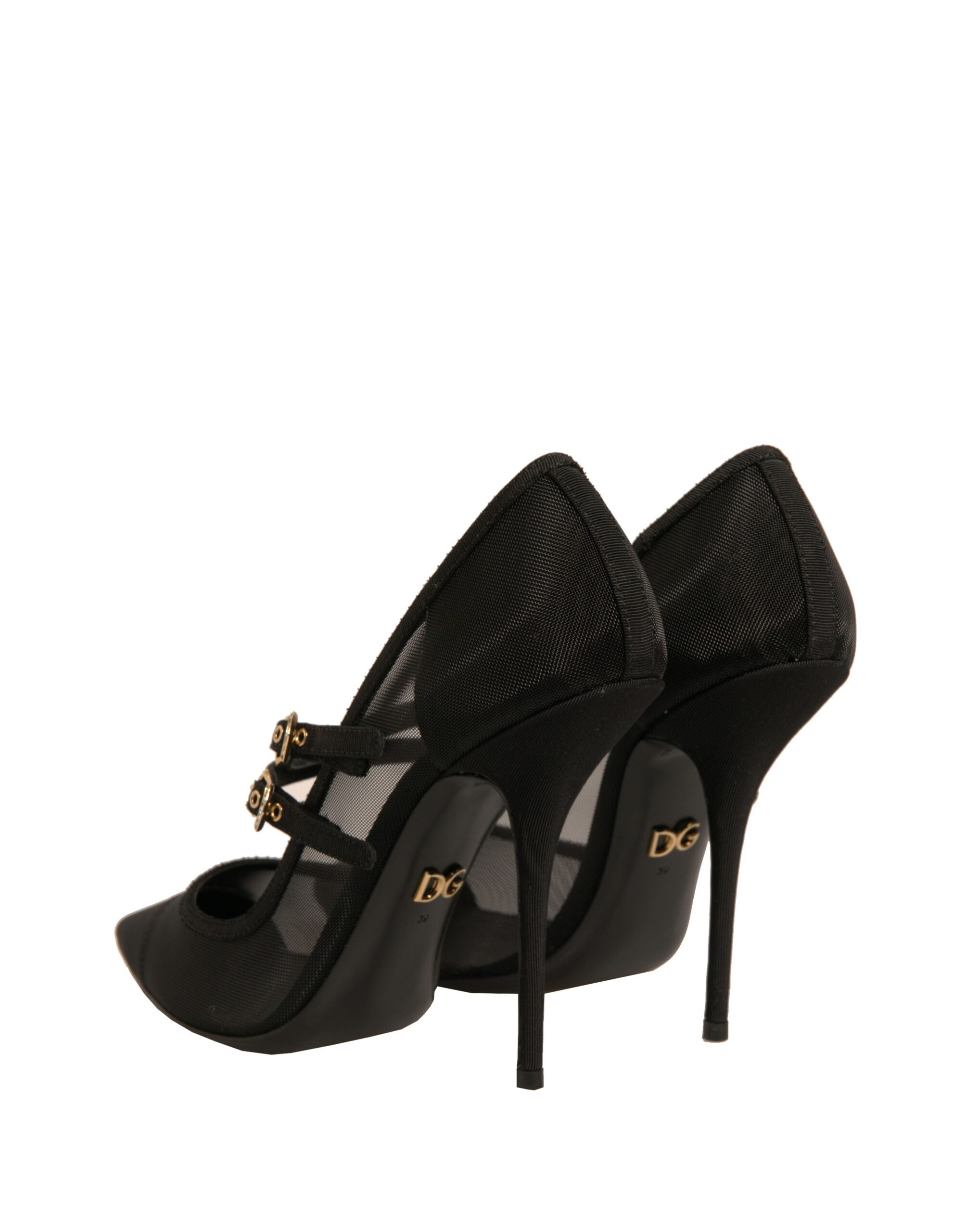 Dolce &amp; Gabbana Black Mesh Mary Jane High Heels Pumps Shoes