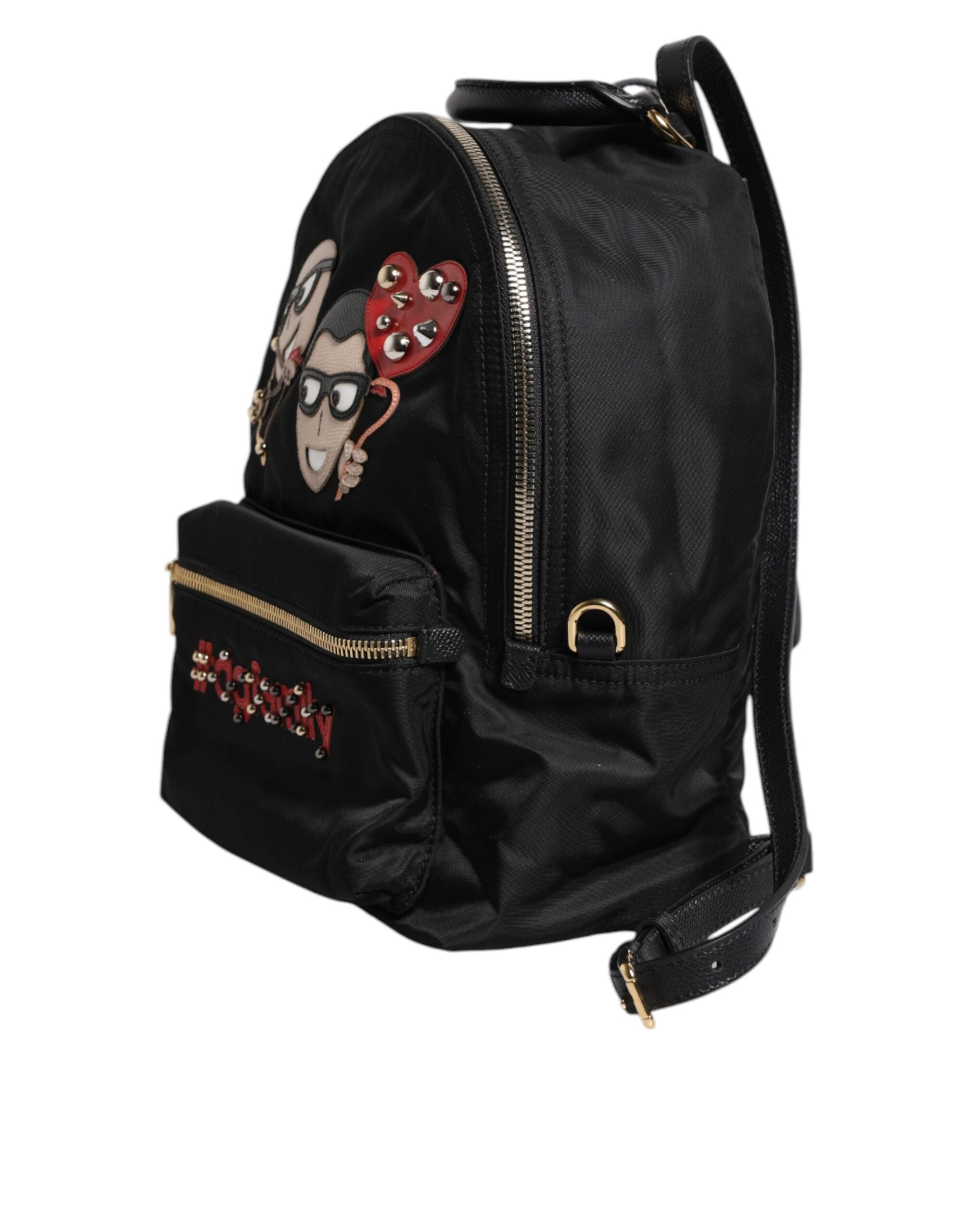 Dolce &amp; Gabbana Black Nylon #DGFAMILY VULCANO Embellished Backpack Bag