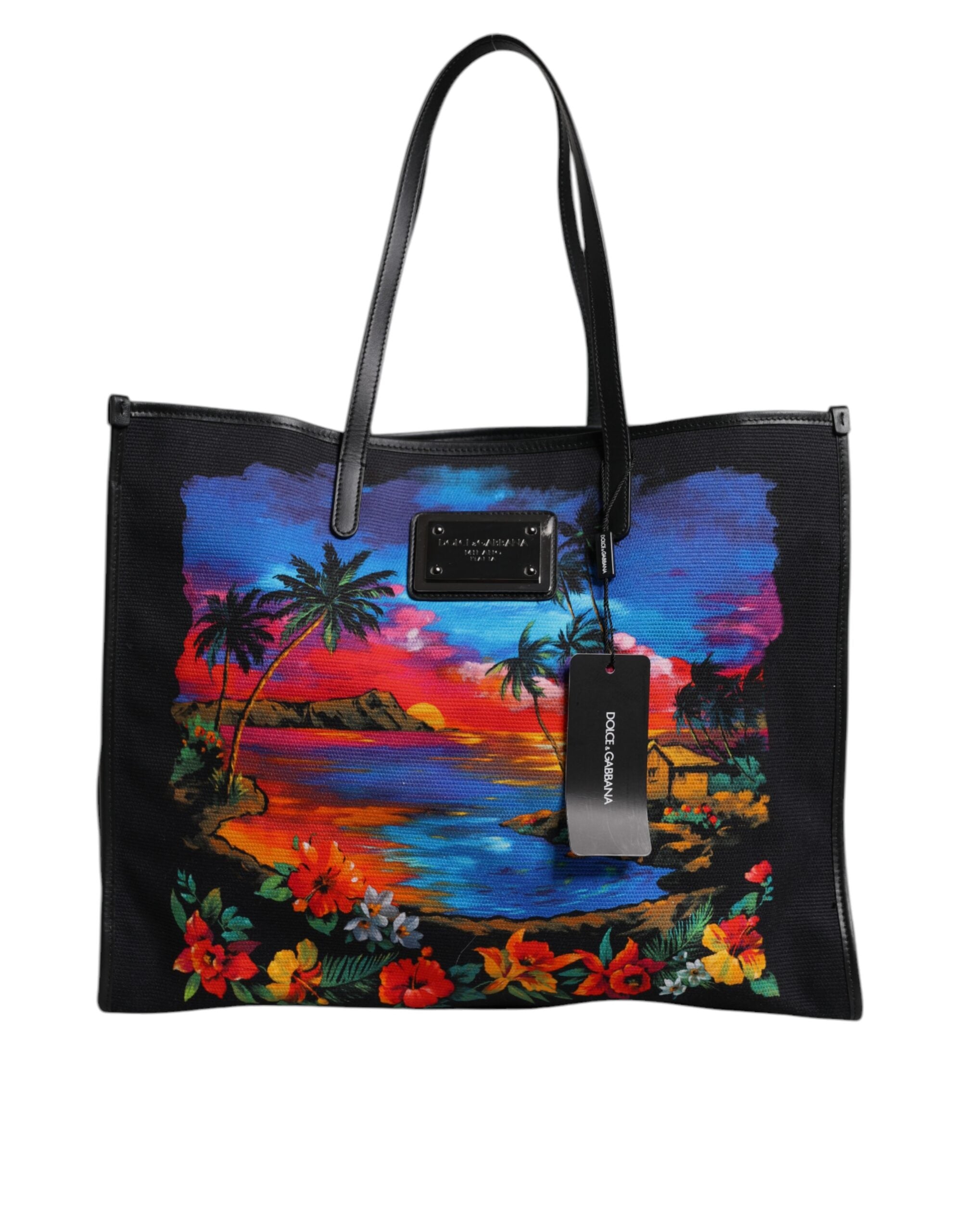 Dolce &amp; Gabbana Multicolor Graphic Printed Top Handle Shopping Tote Bag