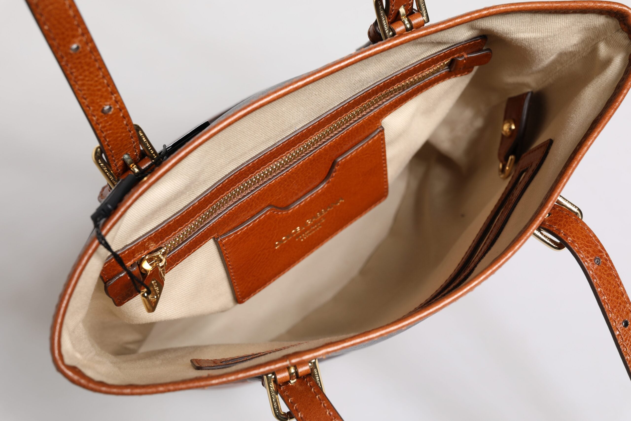 Dolce &amp; Gabbana Brown Leopard Leather Shoulder Strap Tote Bag