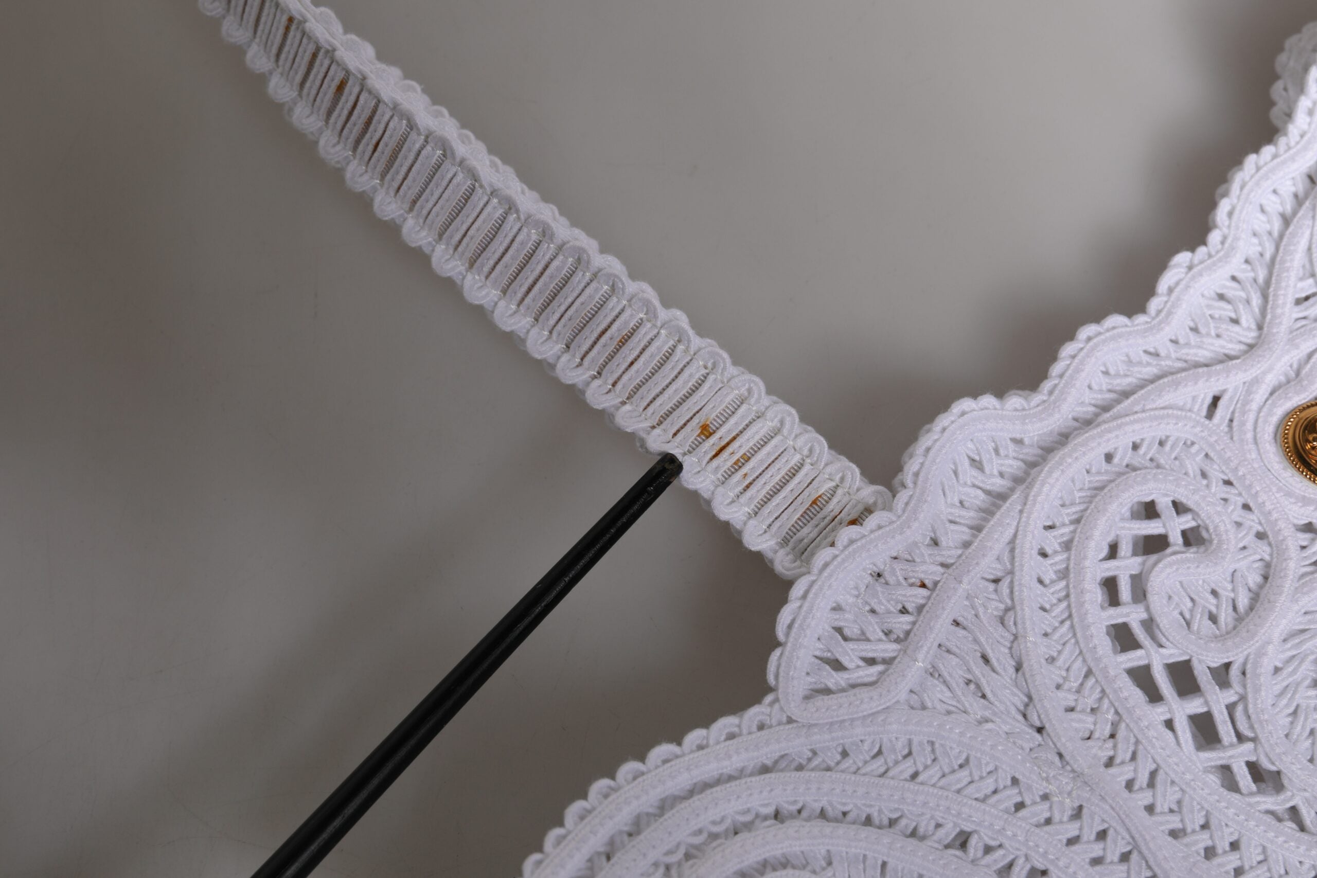 Dolce &amp; Gabbana White Cordonetto Lace Beatrice Tote Shopping Bag