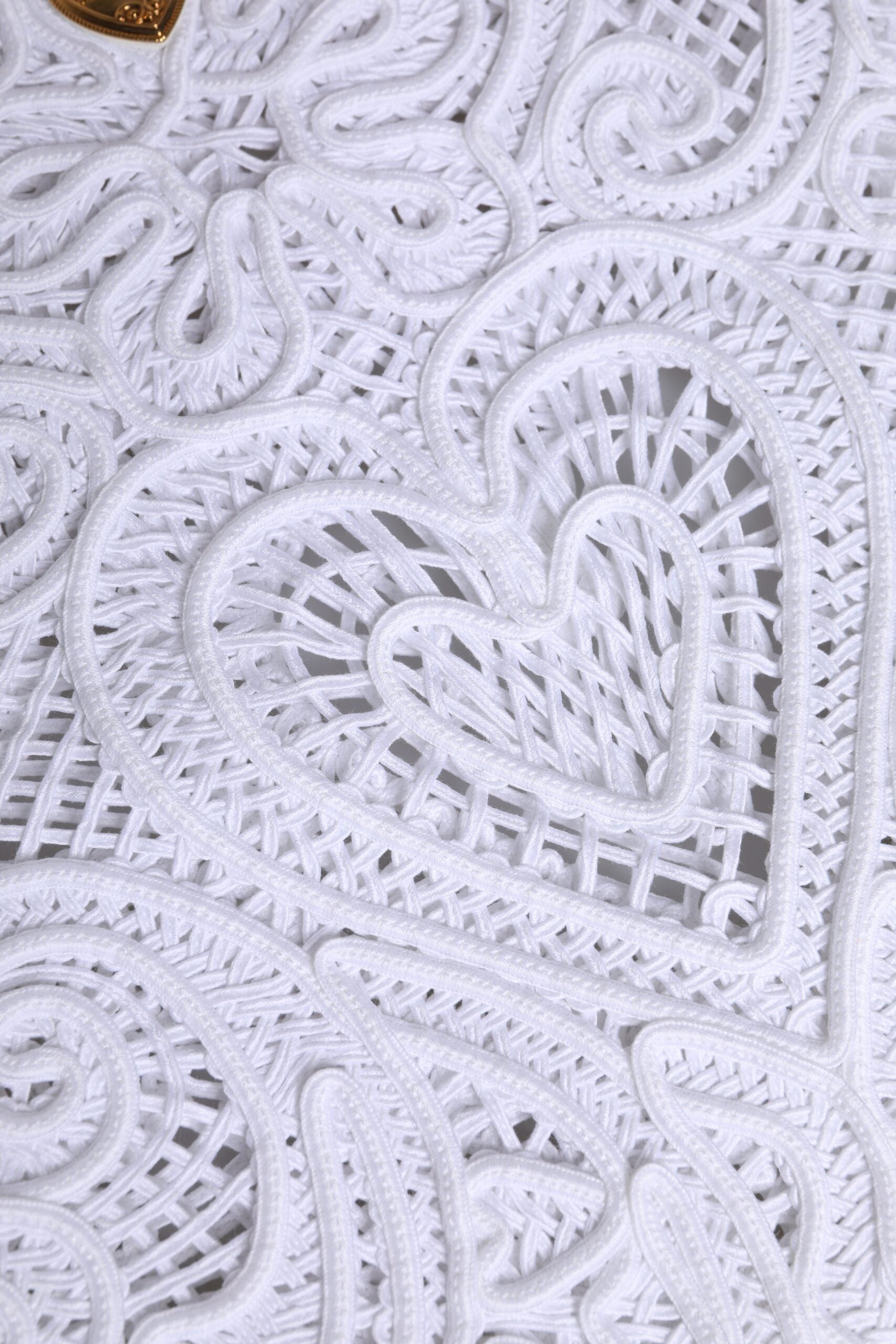 Dolce &amp; Gabbana White Cordonetto Lace Beatrice Tote Shopping Bag