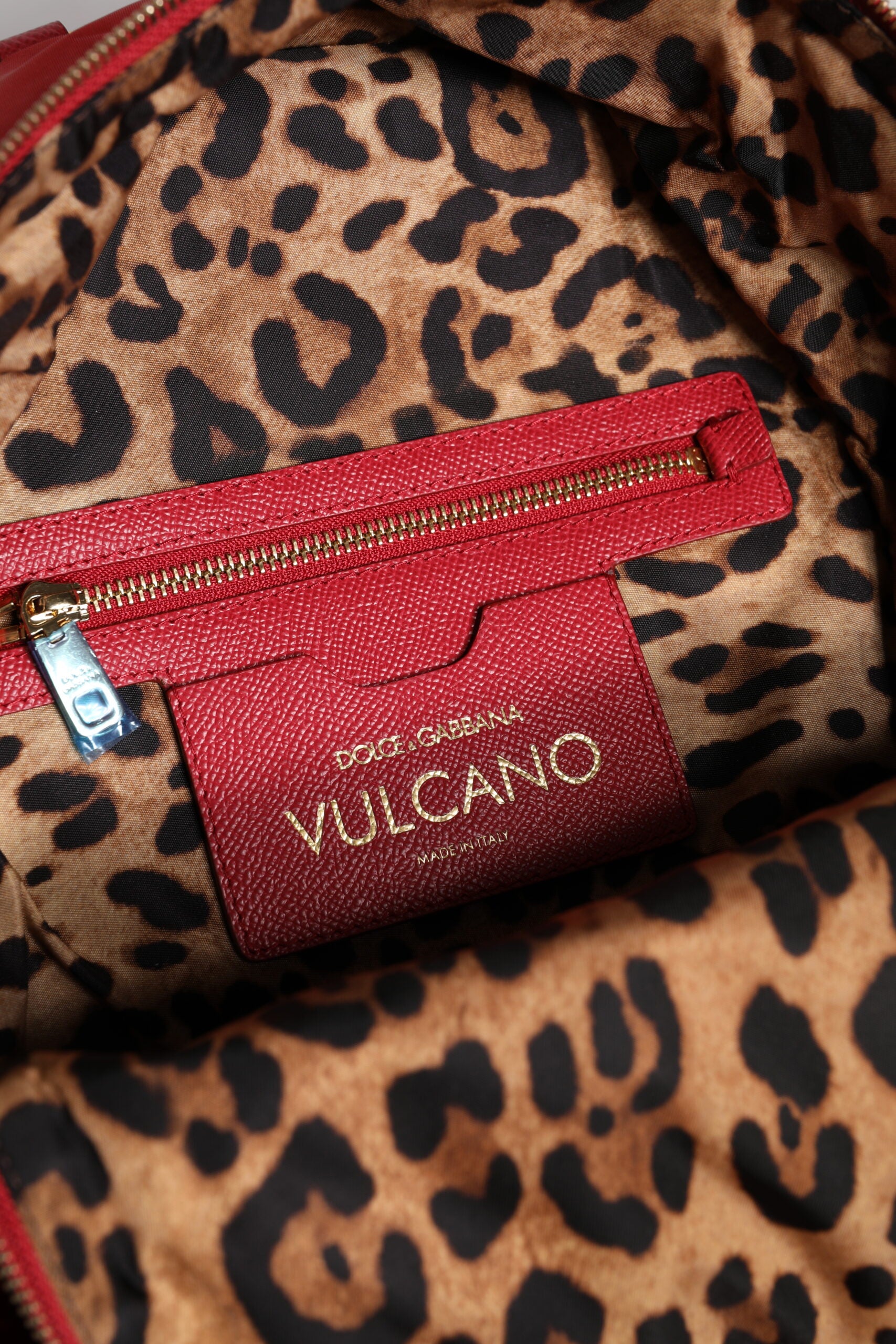 Dolce &amp; Gabbana Red #DGFAMILY VULCANO Embellishment Backpack Bag