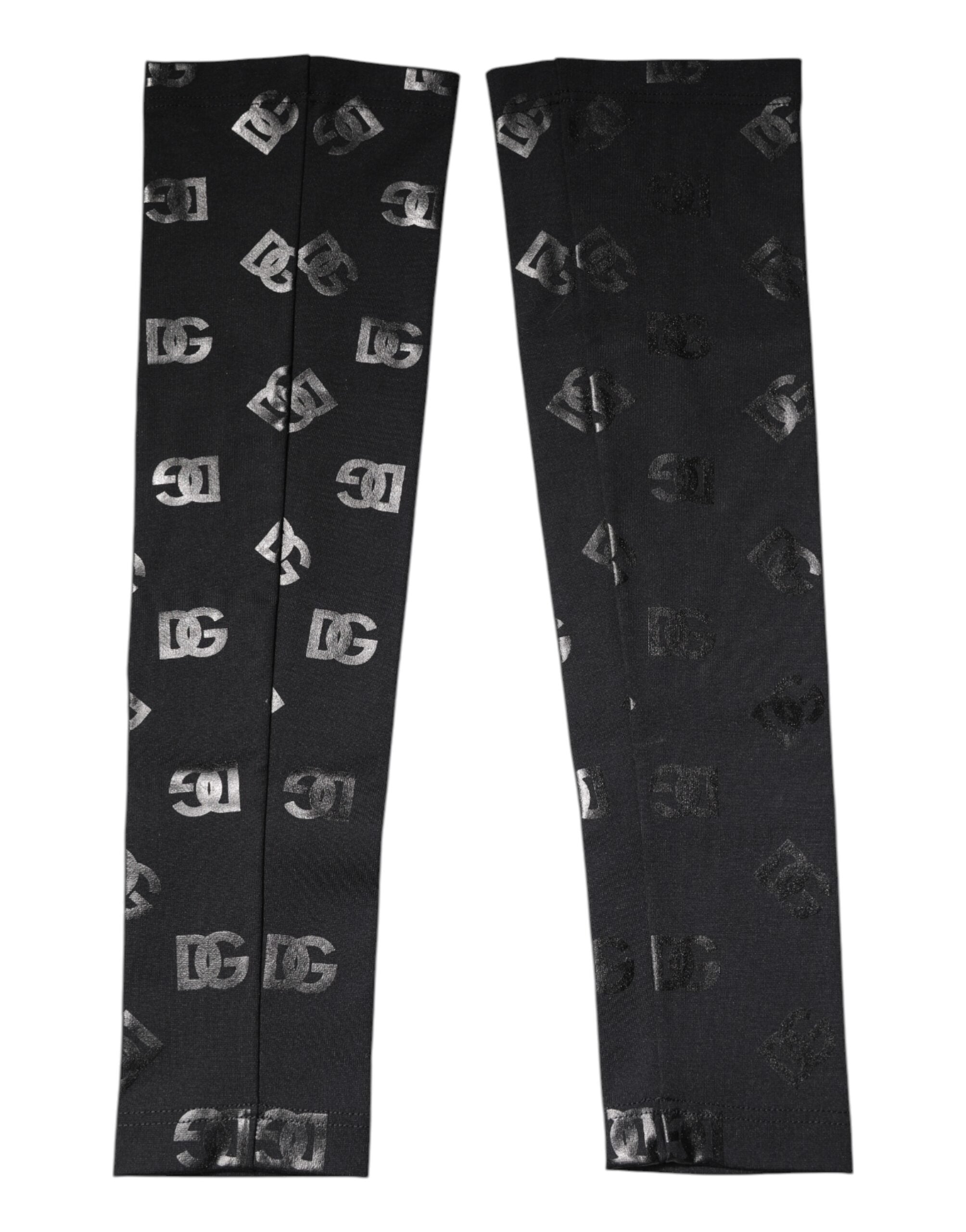 Dolce &amp; Gabbana Black DG Logo Monogram Wool Stretch Arm Sleeves