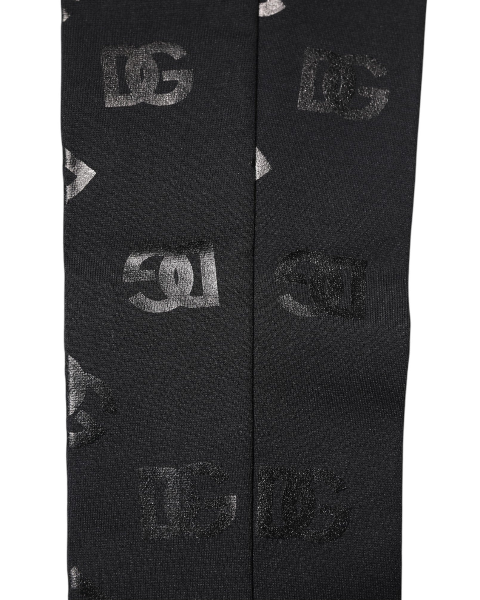 Dolce &amp; Gabbana Black DG Logo Monogram Wool Stretch Arm Sleeves