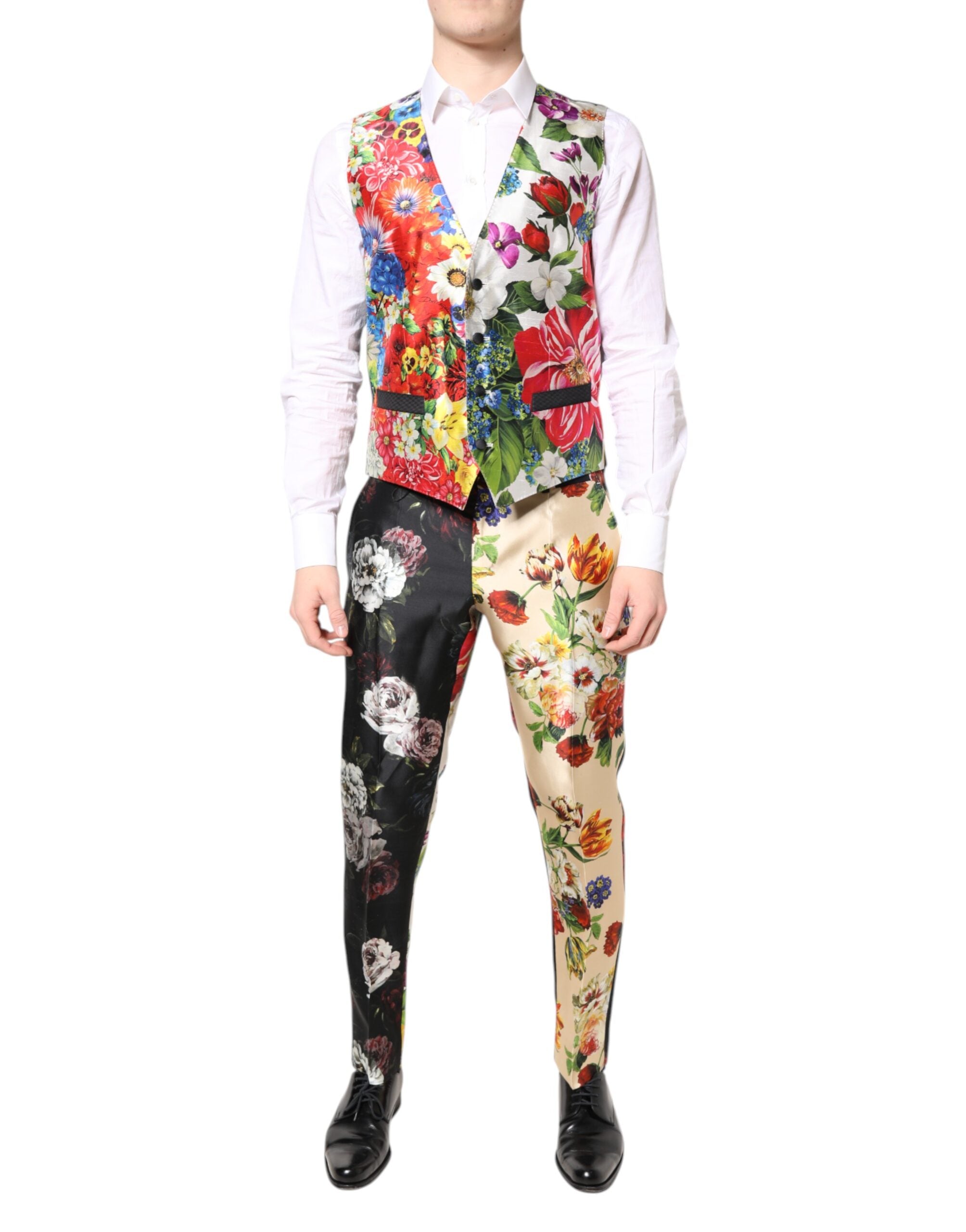 Dolce &amp; Gabbana Multicolor Floral SICILIA Silk 3 Piece Suit