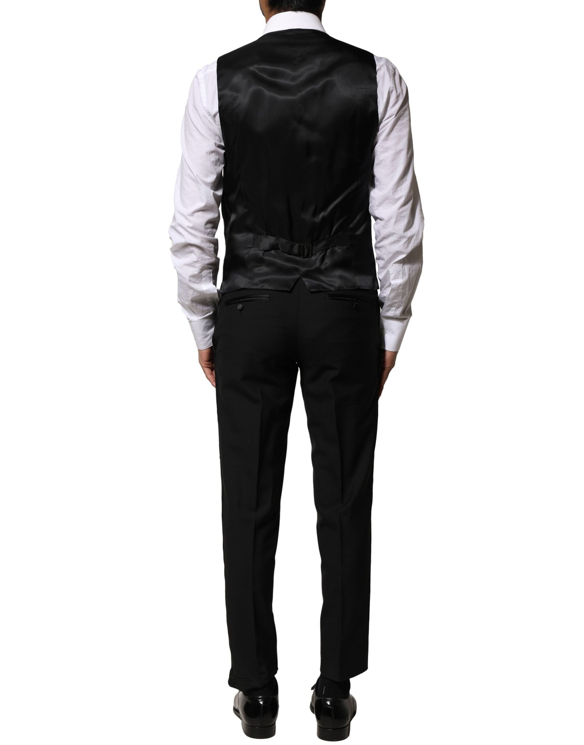 Dolce &amp; Gabbana Black Wool 3 Piece Single Breasted Suit