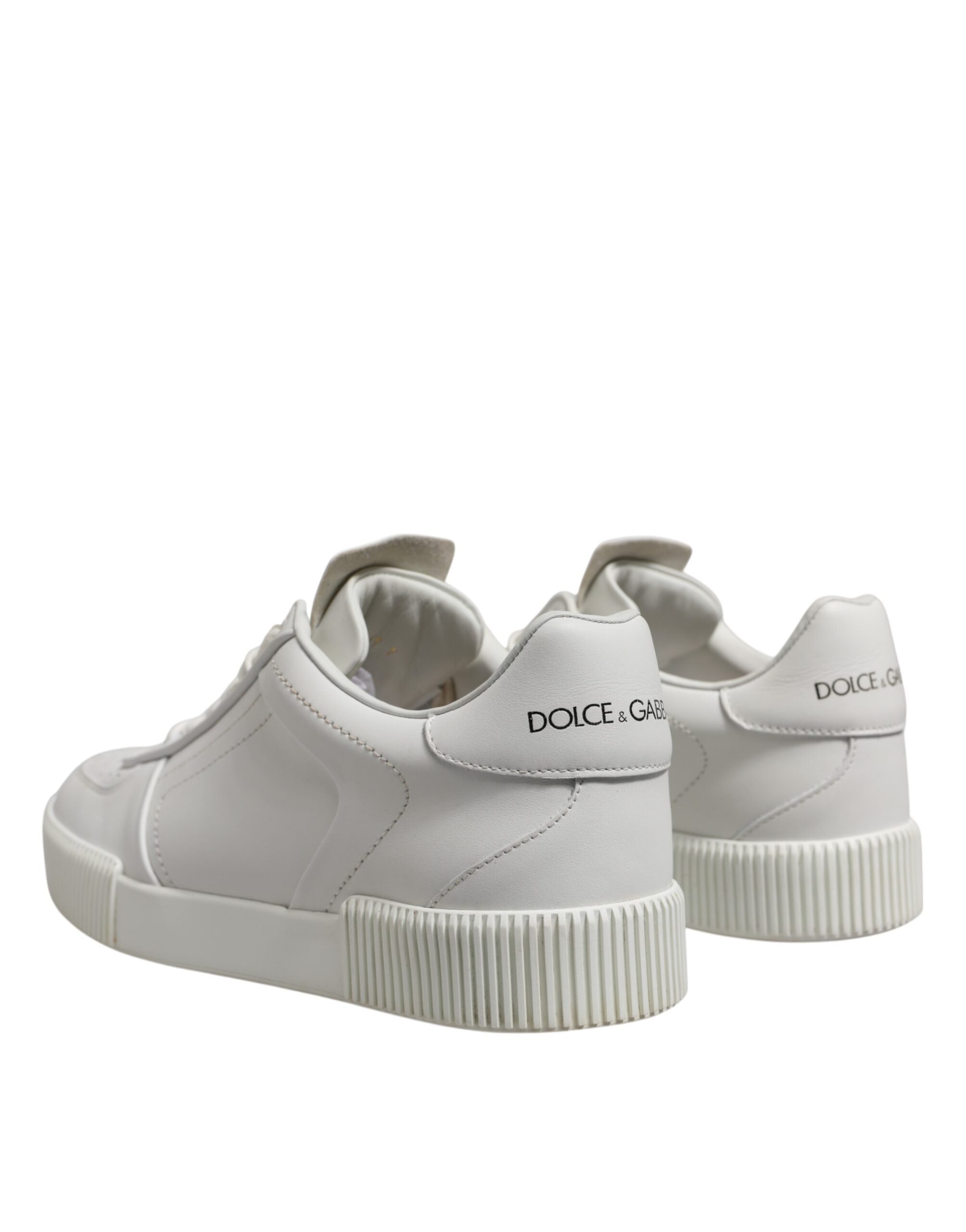 Dolce &amp; Gabbana White Miami Leather Low Top Men Sneakers Shoes