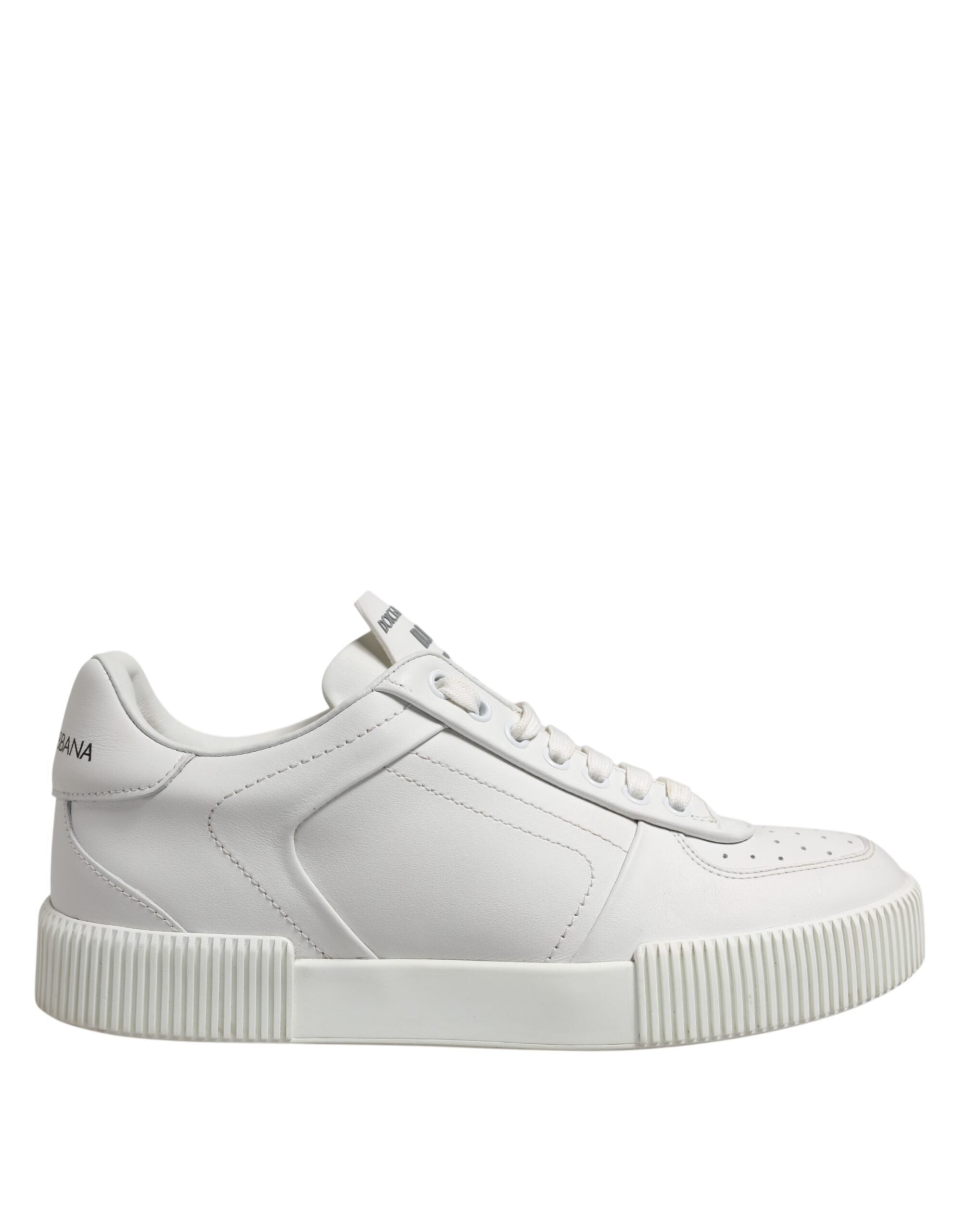 Dolce &amp; Gabbana White Miami Leather Low Top Men Sneakers Shoes