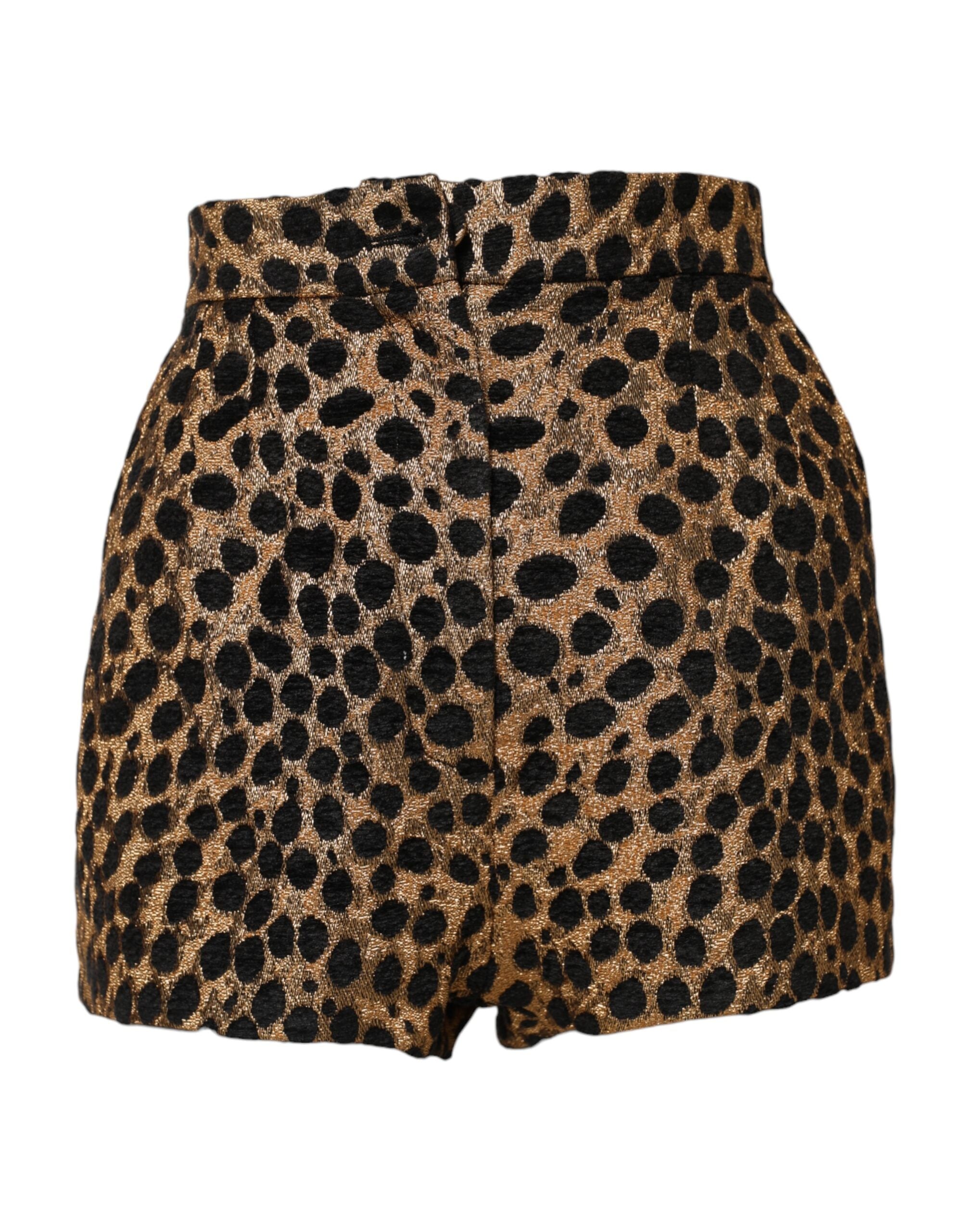 Dolce &amp; Gabbana Brown Leopard High Waisted Hot Pants Shorts
