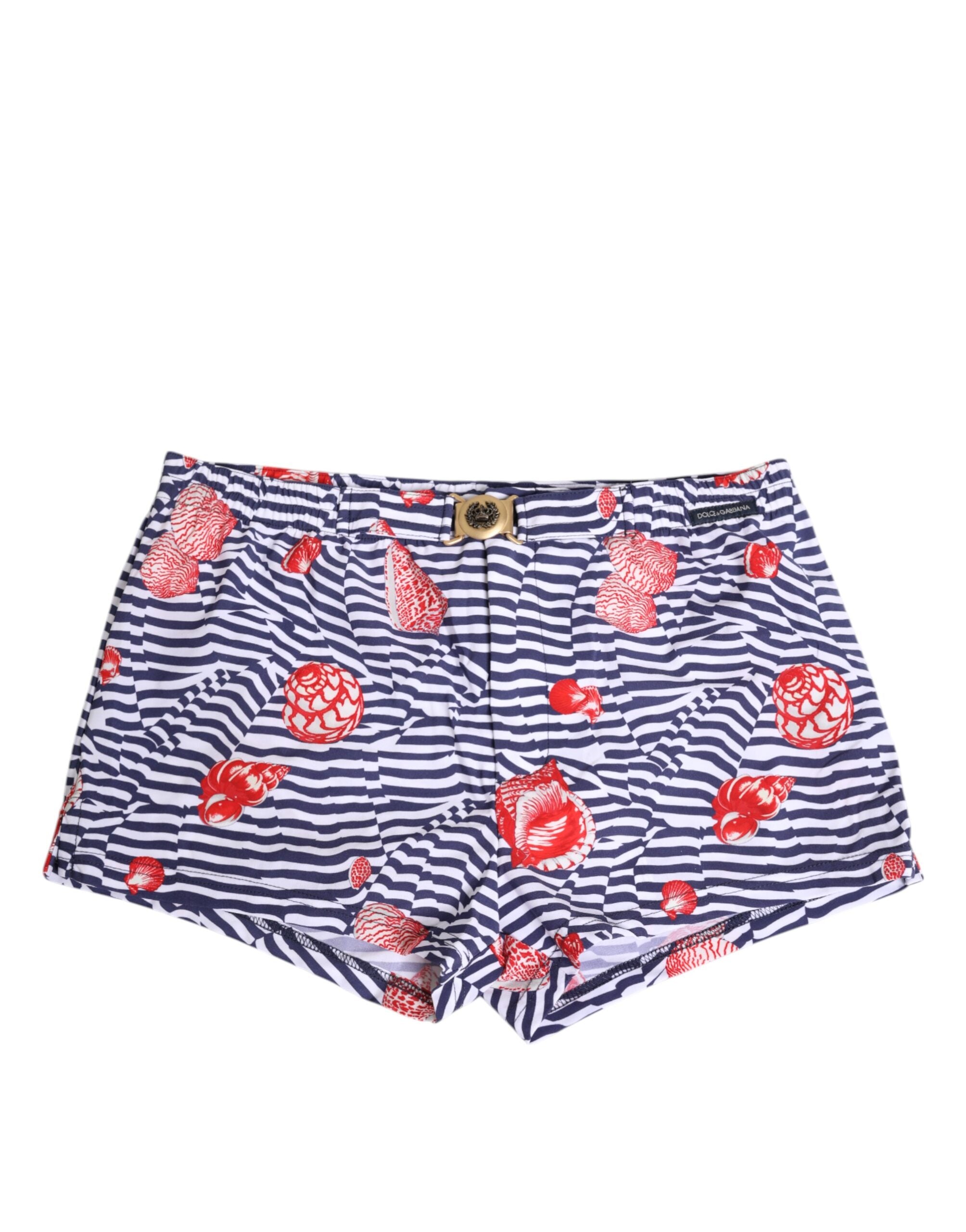 Dolce &amp; Gabbana Multicolor Striped Beachwear Swim Trunk Swimwear
