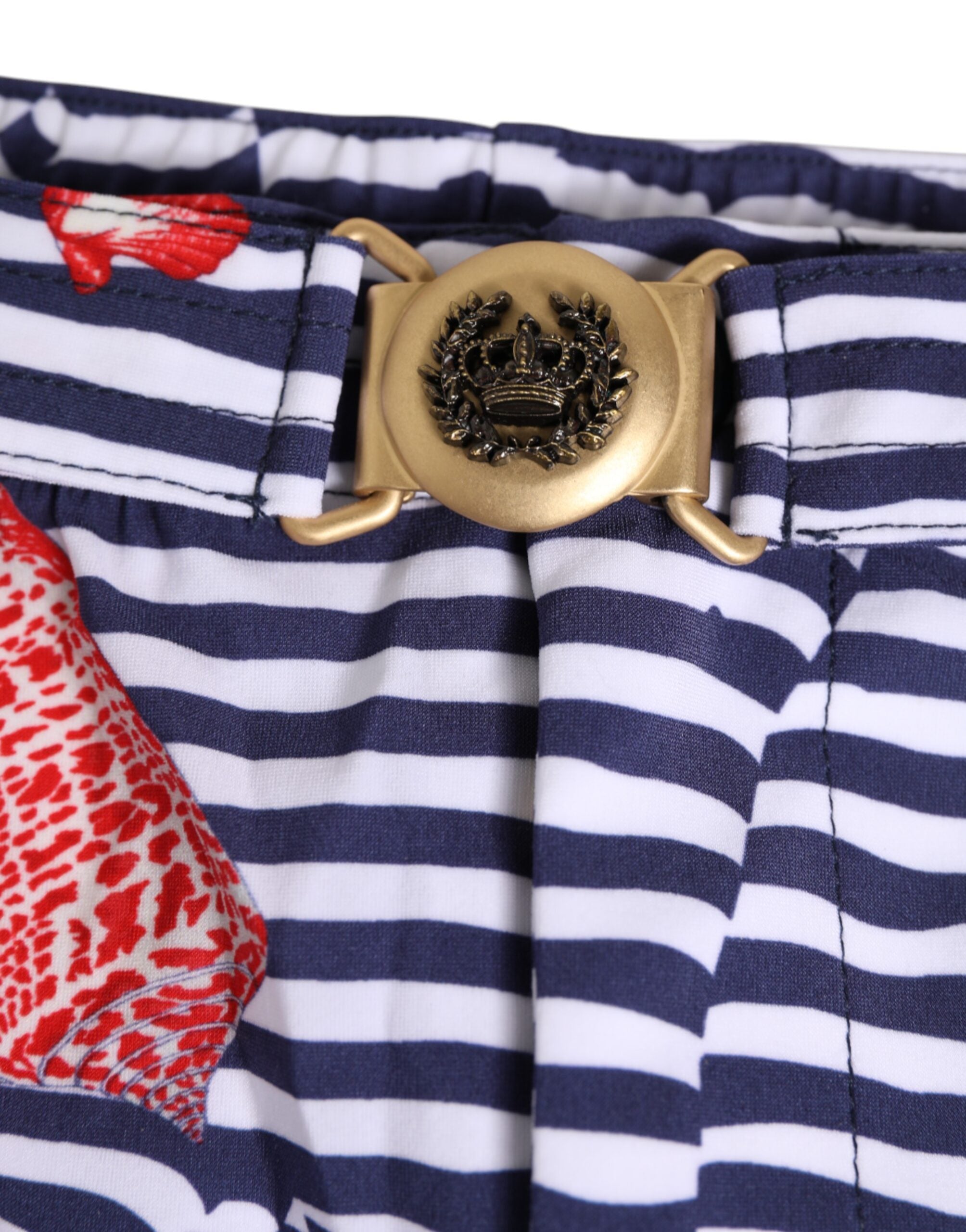 Dolce &amp; Gabbana Multicolor Striped Beachwear Swim Trunk Swimwear