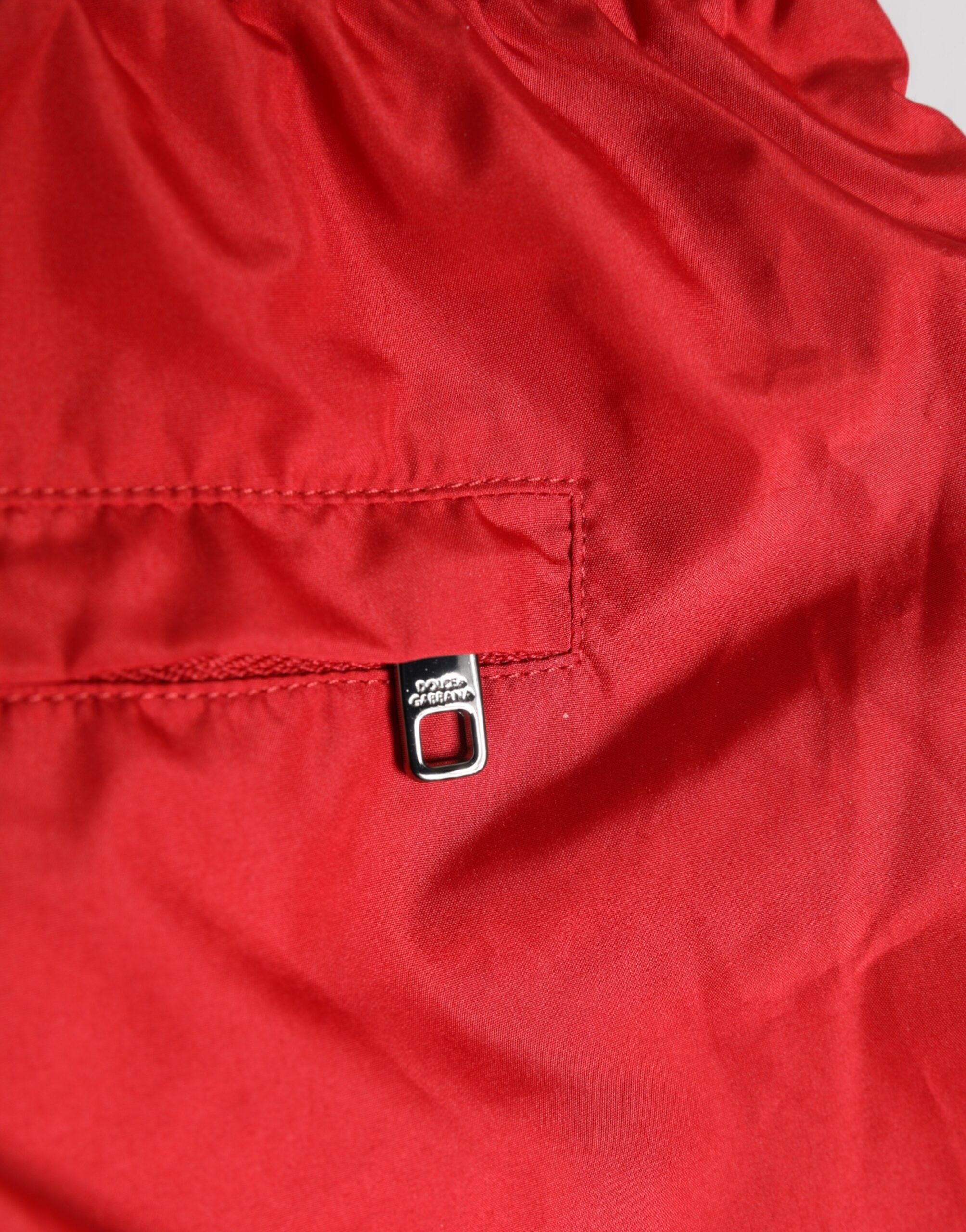 Dolce &amp; Gabbana Red Drawstring Beachwear Men Shorts Swimwear