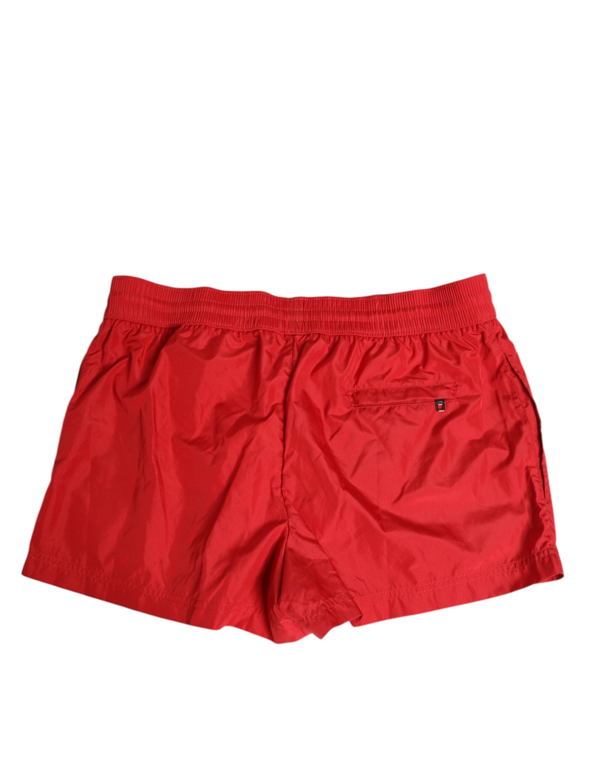 Dolce &amp; Gabbana Red Drawstring Beachwear Men Shorts Swimwear