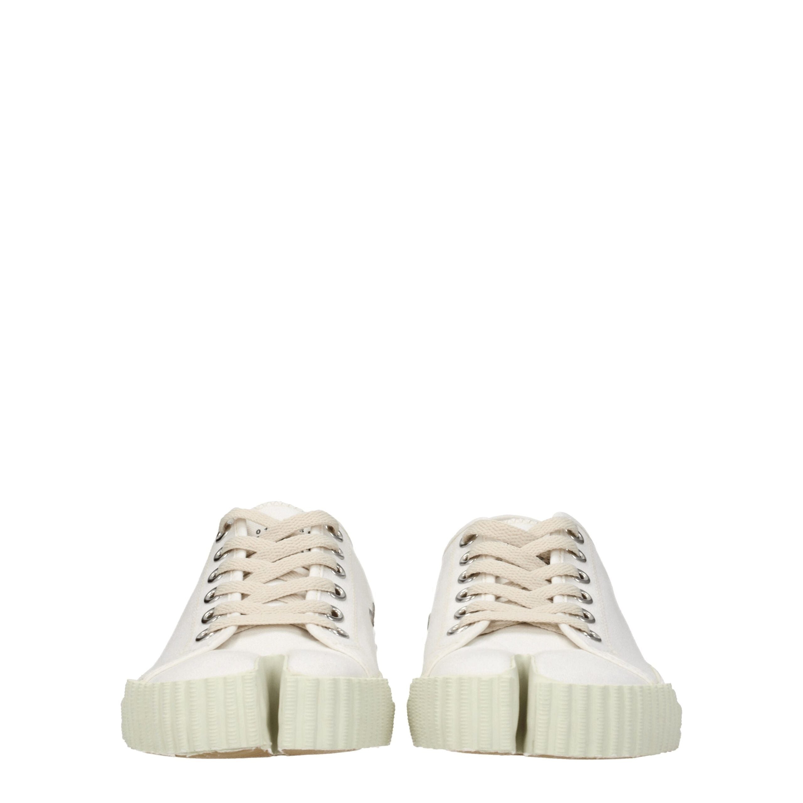 Maison Margiela White Fabric Low Tops