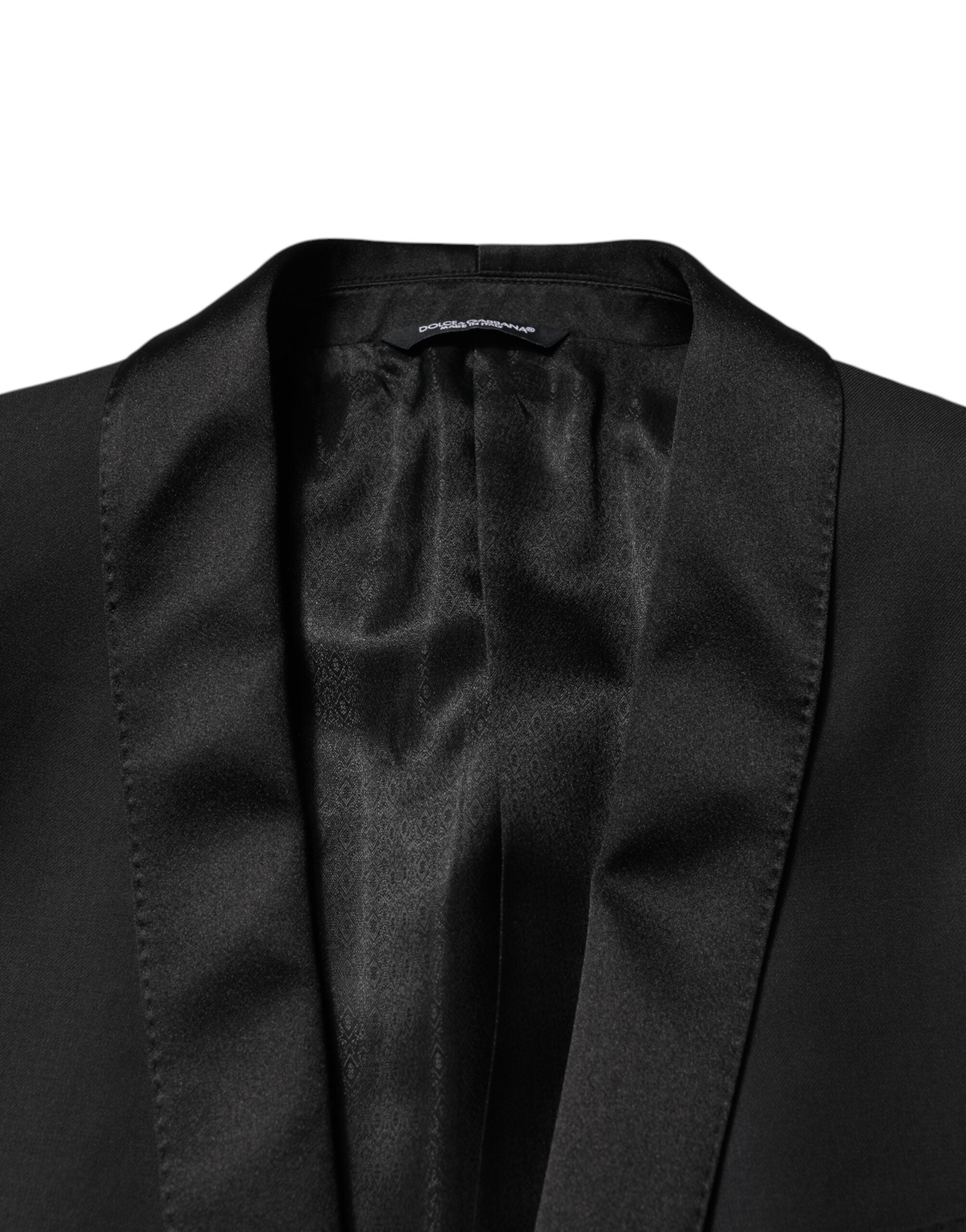Dolce &amp; Gabbana Black Wool Men Single Breasted 2 Piece Suit