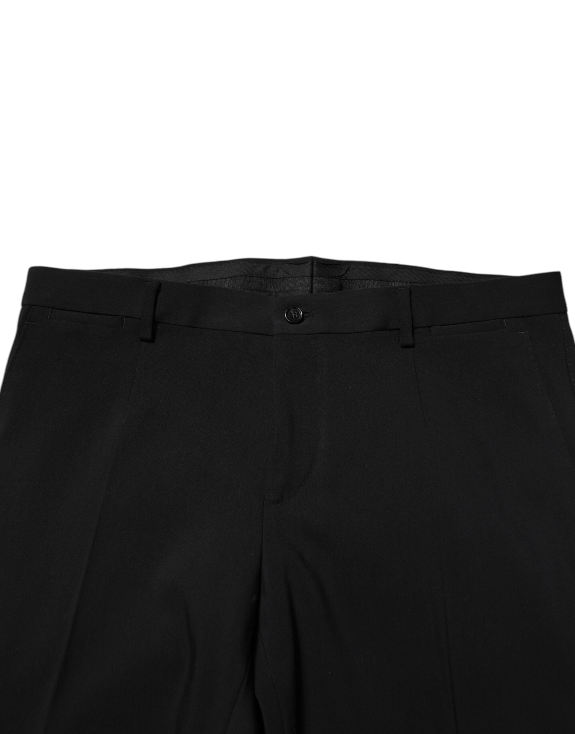 Dolce &amp; Gabbana Black Cotton Single Breasted 2 Piece Suit