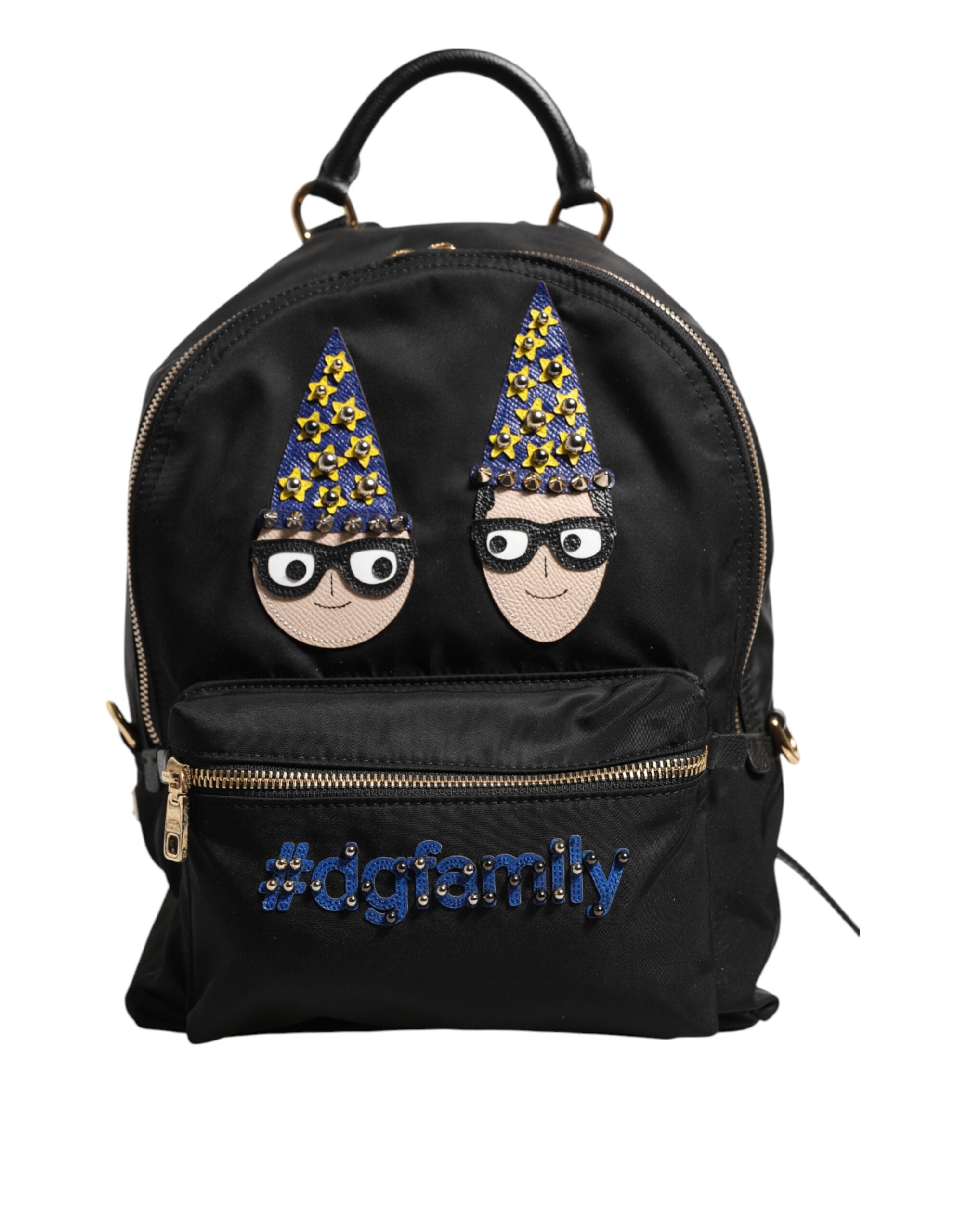 Dolce &amp; Gabbana Black Nylon #DGFAMILY VULCANO Embellished Backpack Bag