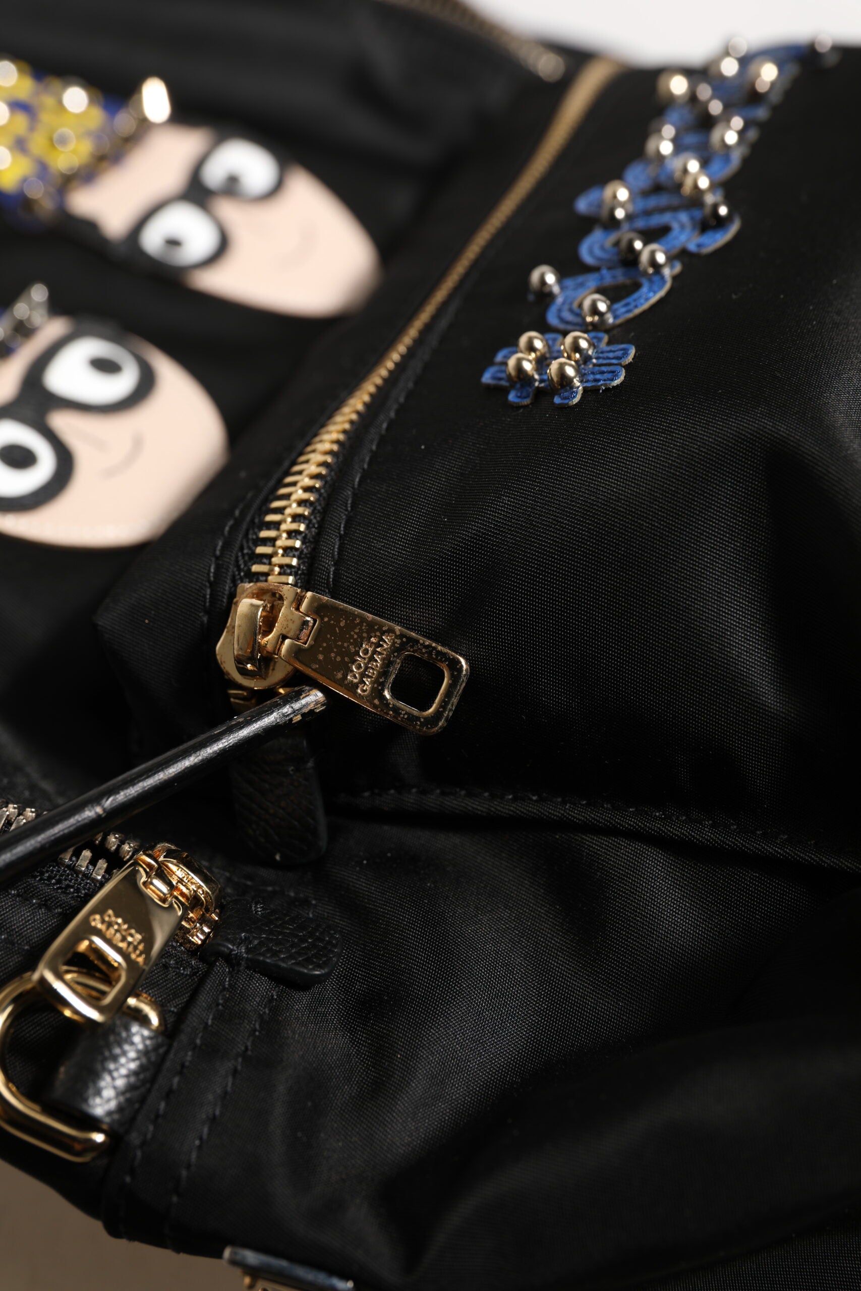 Dolce &amp; Gabbana Black Nylon #DGFAMILY VULCANO Embellished Backpack Bag