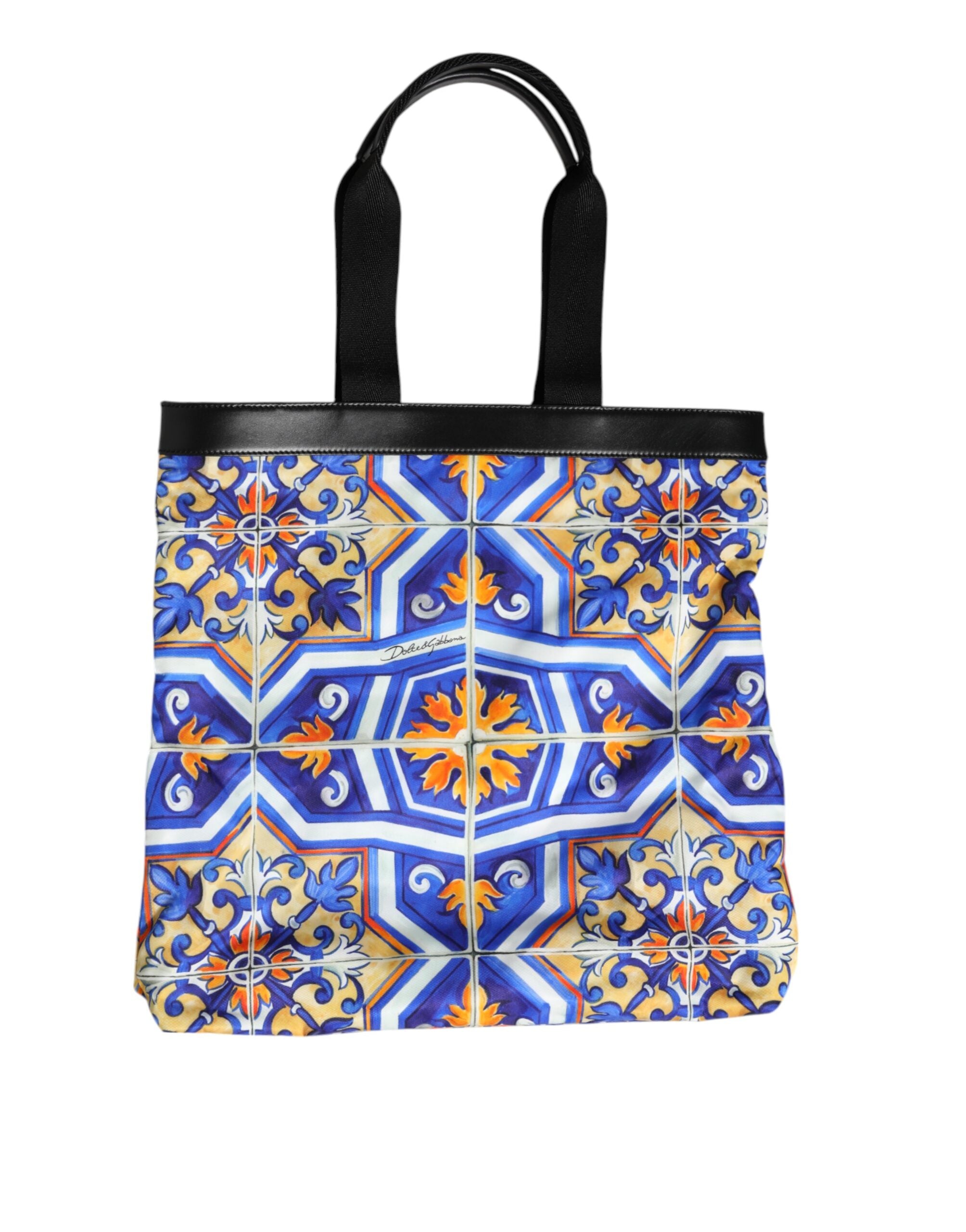 Dolce &amp; Gabbana Multicolor Maiolica Print Tote Shoulder Strap Bag
