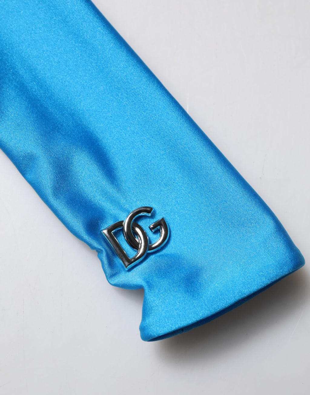 Dolce &amp; Gabbana Blue Nylon Turtleneck Bodycon Jumpsuit Dress