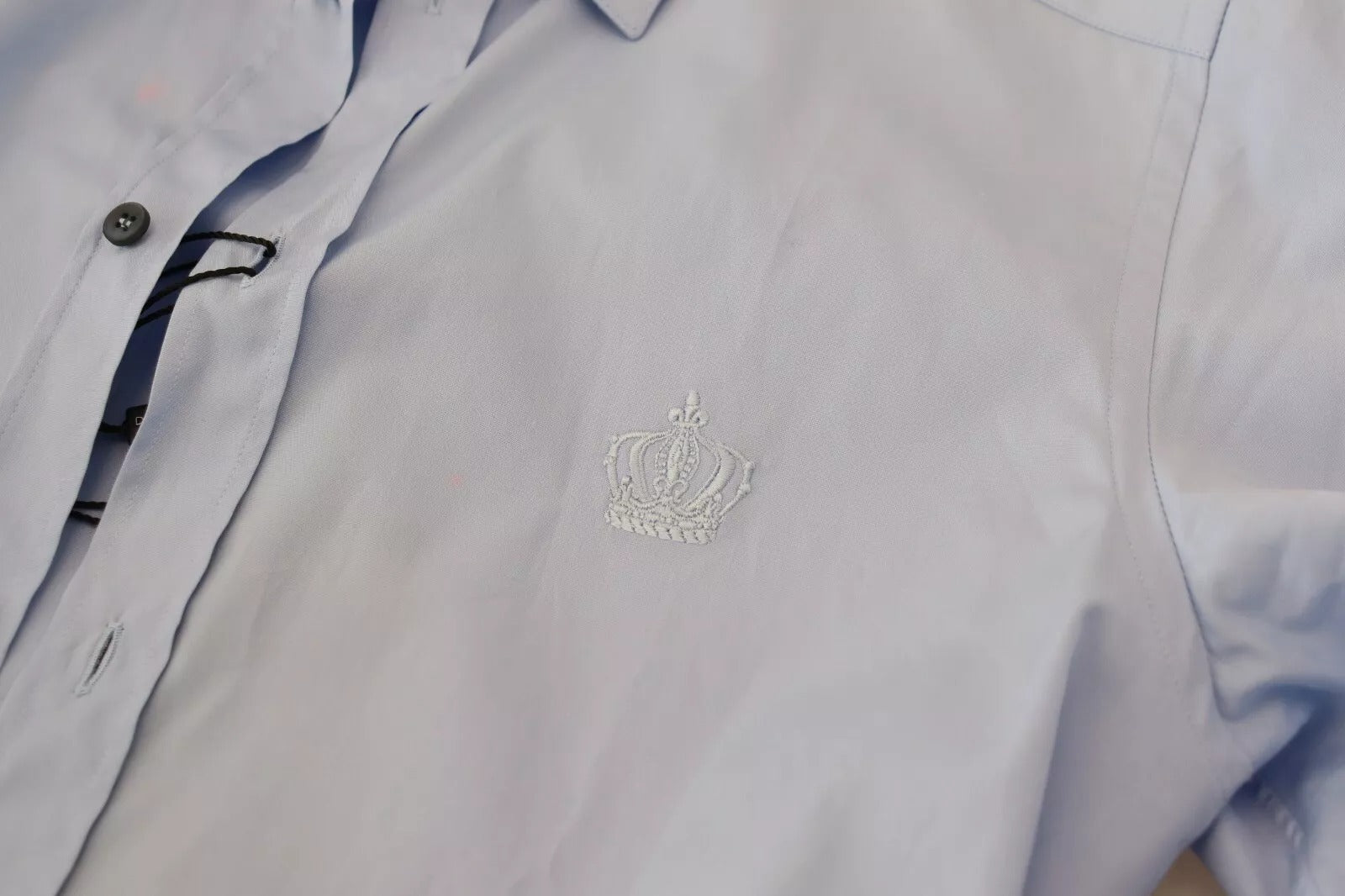 Dolce &amp; Gabbana Light Blue Cotton Slim Fit Dress Shirt