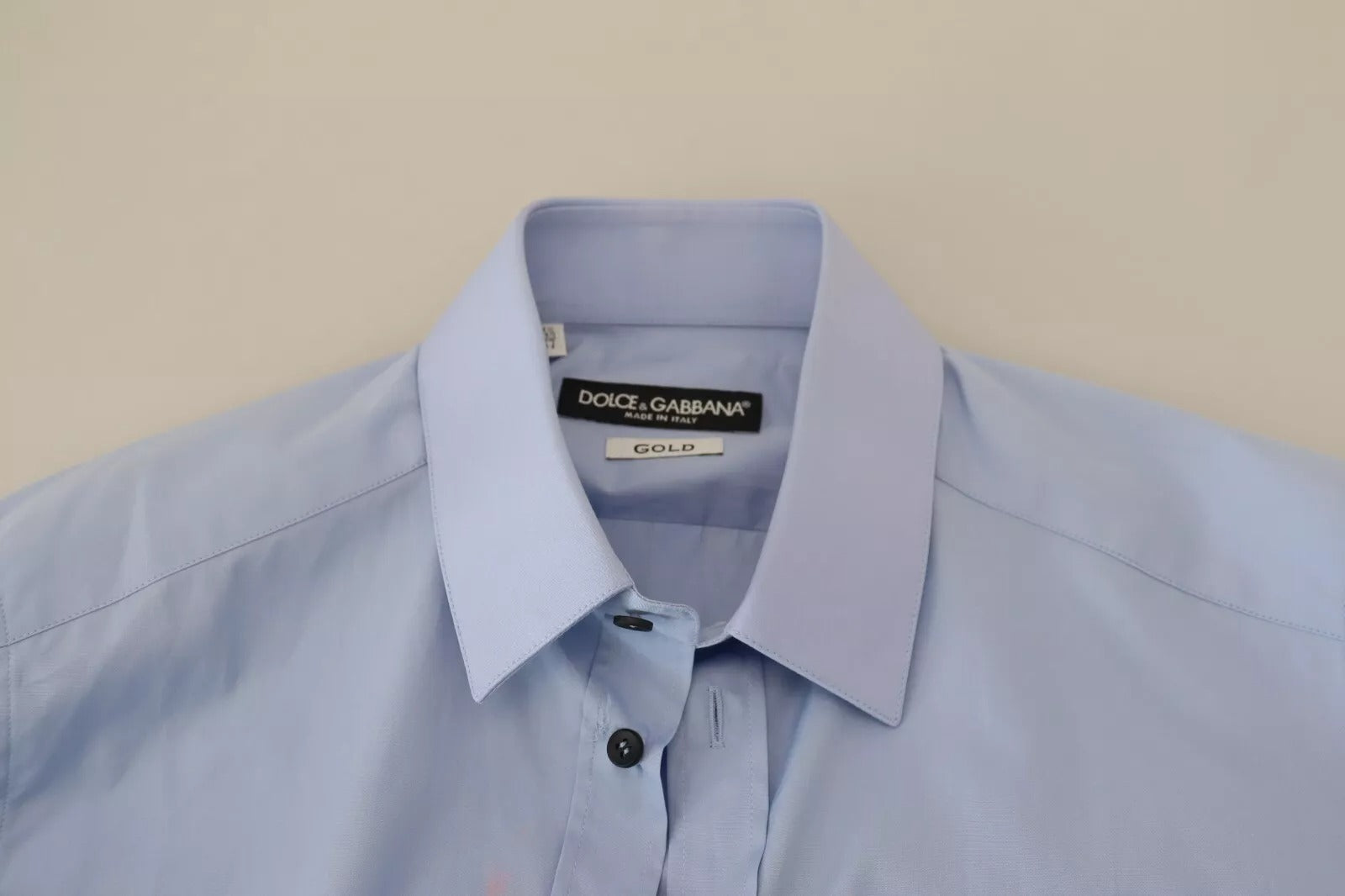 Dolce &amp; Gabbana Light Blue Cotton Slim Fit Dress Shirt