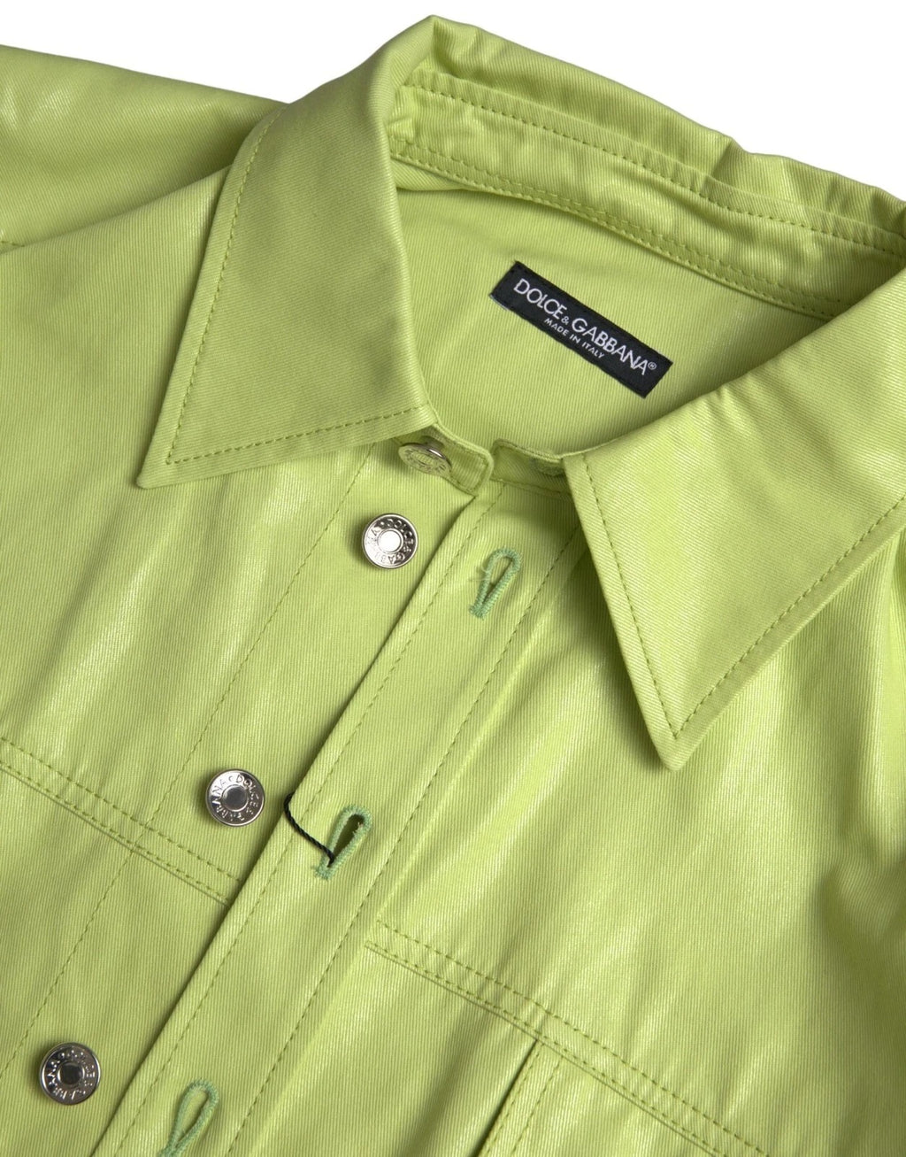 Dolce &amp; Gabbana Green Cotton Collared Casual Button Down Shirt
