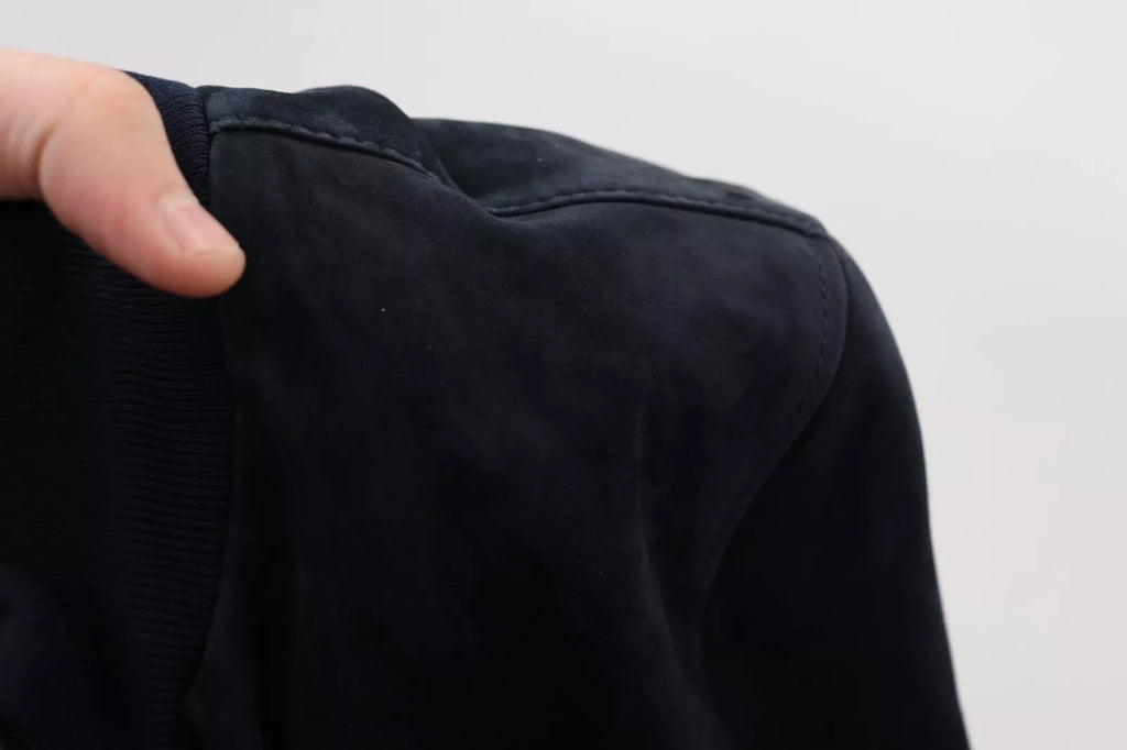 Dolce &amp; Gabbana Dark Blue Suede Lambskin Blouson Jacket