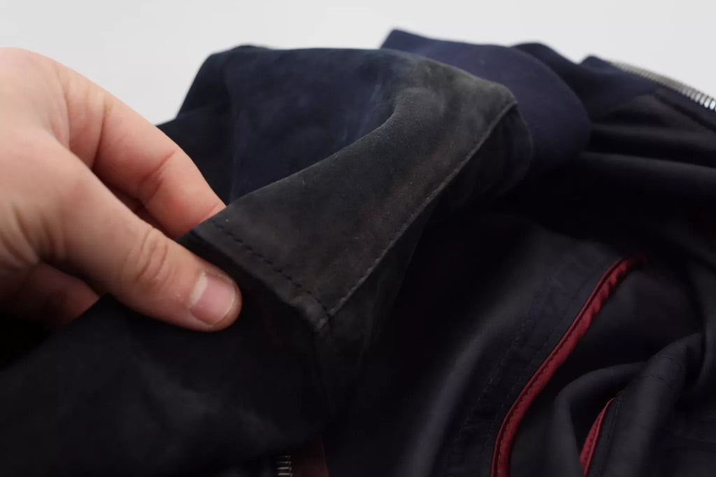 Dolce &amp; Gabbana Dark Blue Suede Lambskin Blouson Jacket