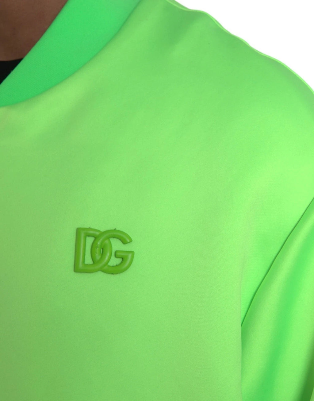 Dolce & Gabbana Neon Green Polyester Long Sleeves Men Bomber Jacket