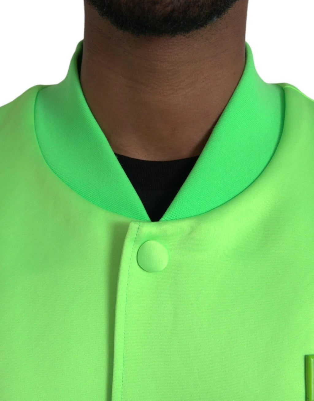Dolce & Gabbana Neon Green Polyester Long Sleeves Men Bomber Jacket